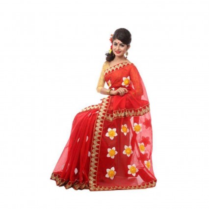 Mithila’s Muslin Silk Sharee with gorgeous Embroidery